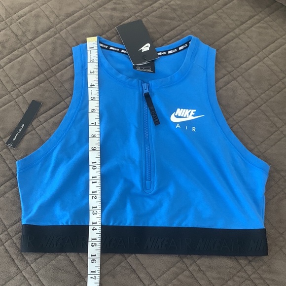 Nike Air NWT Blue Zip Front Cropped Tank Top size Large - Picture 12 of 12